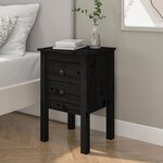 vidaXL Table de chevet Noir 40x35x61 5 cm Bois de pin massif