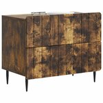 vidaXL Cabinet de chevet Chêne fumé 62 x 34 5 x 49 5 cm
