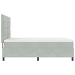 Lit Box Spring vidaXL avec Matelas Gris clair 160x200 cm Velours