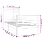 vidaXL Cadre de lit bois massif 90x190 cm simple