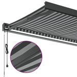 vidaXL Auvent rétractable anthracite et blanc 4x3 m tissu et aluminium