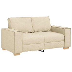 vidaXL Canapé 2 places Crème 120 cm Tissu