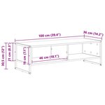 vidaXL Meuble TV Chêne artisan 100 x 36 5 x 30 5 cm Bois d'ingénierie