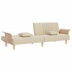 vidaXL Canapé-lit avec accoudoirs crème tissu