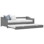 vidaXL Cadre de lit extensible Gris Bois de pin 90x200 cm
