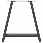 vidaXL Pieds de table à manger en forme de A 2 pièces Anthracite 70 x (72-73) cm Acier