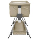 vidaXL Lit pour bébé avec matelas Taupe Tissu de lin
