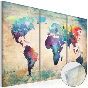 Tableau sur verre acrylique - rainbow map [glass] l x h en cm 120x80