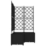 vidaXL Jardinière avec treillis 3 Pièces Noir 80x80x143 cm