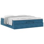VidaXL Cadre de lit ottoman avec matelas bleu foncé 160x200 cm velours