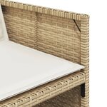 vidaXL Ensemble à manger de jardin et coussins 7 Pièces beige poly rotin