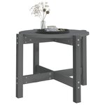 vidaXL Table basse Gris Ø 62 5x45 cm Bois massif de pin