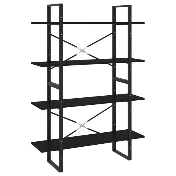 vidaXL Bibliothèque à 4 niveaux noir 100x30x140 cm bois d'ingénierie