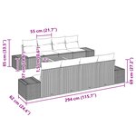 vidaXL Ensemble 9 pièces canapé de jardin avec coussins noir poly rattan acacia
