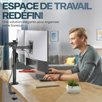 ACROPAQ Support écran PC 2 écrans 13 à 32 pouces Acier- Bras Moniteur Universel 2 PC- Pivotant- Hauteur réglable