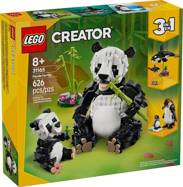 LEGO Creator - Animaux Sauvages : La Famille de Pandas (31165) - Set de Construction 3-en-1 pour Enfants de 8 Ans et Plus