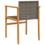 vidaXL Chaises de jardin lot de 2 gris résine tressée et bois massif