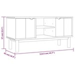 vidaXL Meuble TV OTTA Marron et gris 113 5x43x57 cm Bois massif pin