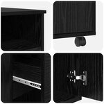 vidaXL Bureau avec roues Chêne noir 91 x 50 x 77 cm Bois d'ingénierie