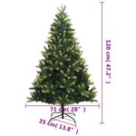 vidaXL Sapin de Noël artificiel à charnières avec support 120 cm