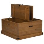 vidaXL Coffre de rangement HALDEN 91x91x47 cm bois massif pin