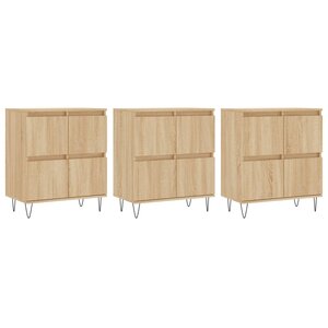 vidaXL Buffets 3 Pièces Chêne sonoma Bois d'ingénierie