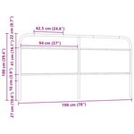 vidaXL Tête de lit chêne sonoma 190 cm acier et bois d'ingénierie