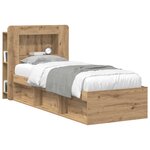vidaXL Cabinet de Tête de Lit Chêne artisanal 80 cm Bois d’ingénierie
