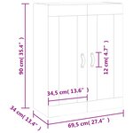 vidaXL Armoire murale chêne sonoma 69 5x34x90 cm