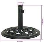 vidaXL Socle de parasol Vert 44x44x31 cm Fonte