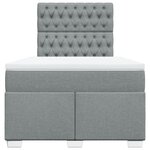 vidaXL Sommier à lattes de lit et matelas gris clair 120x190 cm tissu