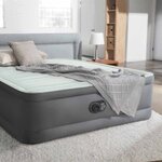 Intex Lit gonflable PremAire blanc et gris Queen Size 152x203x46 cm
