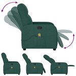 vidaXL Fauteuil de massage inclinable Vert foncé Tissu