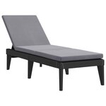 vidaXL Chaise longue avec coussin anthracite 186x60x29 cm PP
