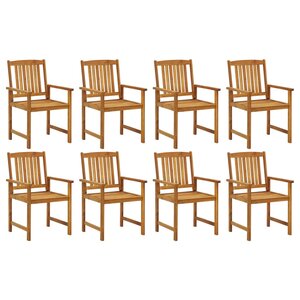 vidaXL Chaises de jardin lot de 8 Bois d'acacia solide
