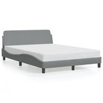 vidaXL Cadre de lit sans matelas gris clair 140x200 cm tissu