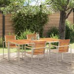 vidaXL Table à manger d'extérieur Marron Bois d'acacia massif
