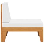 vidaXL Canapé central sectionnel et coussins blanc crème Bois d'acacia