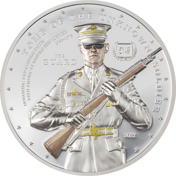 Monnaie UNKNOWN SOLDIER by Miles Standish 2 Oz Argent 10$ Cook Islands 2022