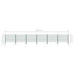 vidaXL Panneau de clôture avec poteaux Fer 10 2 x 1 2 m Vert