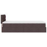 vidaXL Cadre de lit ottoman avec matelas marron foncé 80x200 cm tissu