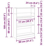 vidaXL Bibliothèque blanc 80x24x109 cm bois d'ingénierie