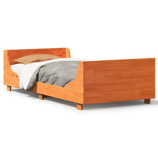 vidaXL Cadre de lit sans matelas cire marron 90x200 cm bois pin massif