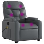 vidaXL Fauteuil de massage inclinable gris similicuir