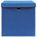 vidaXL Boîtes de rangement avec couvercle 10 Pièces Bleu 32x32x32cm Tissu