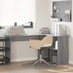 vidaXL Bureau Sonoma gris 142 x 102 x 73 cm Bois d'ingénierie