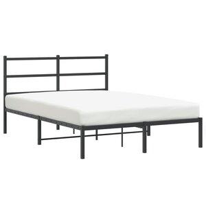 vidaXL Cadre de lit métal sans matelas avec tête de lit noir 140x200cm