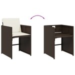 vidaXL Ensemble à manger de jardin et coussins 11 Pièces marron rotin