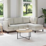 vidaXL Ensemble de meubles pour le salon 4 Pièces Crème Velours