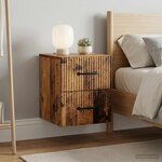 vidaXL Cabinet de chevet mural 2 pc Bois ancien 34 5 x 33 x 40 cm